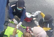 Anggota Polri Terkapar Usai Tertabrak Pelajar di Simpang Empat Pasar Celep